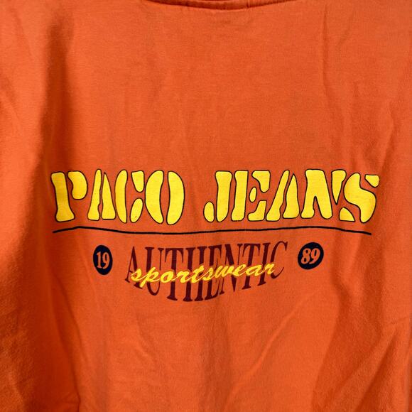 Vintage Paco Shirt Size XL Orange Short Sleeve Spellout Logo Sportswear 90s - Picture 10 of 10